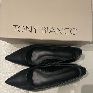 Tony Bianco Black Pointed Flats